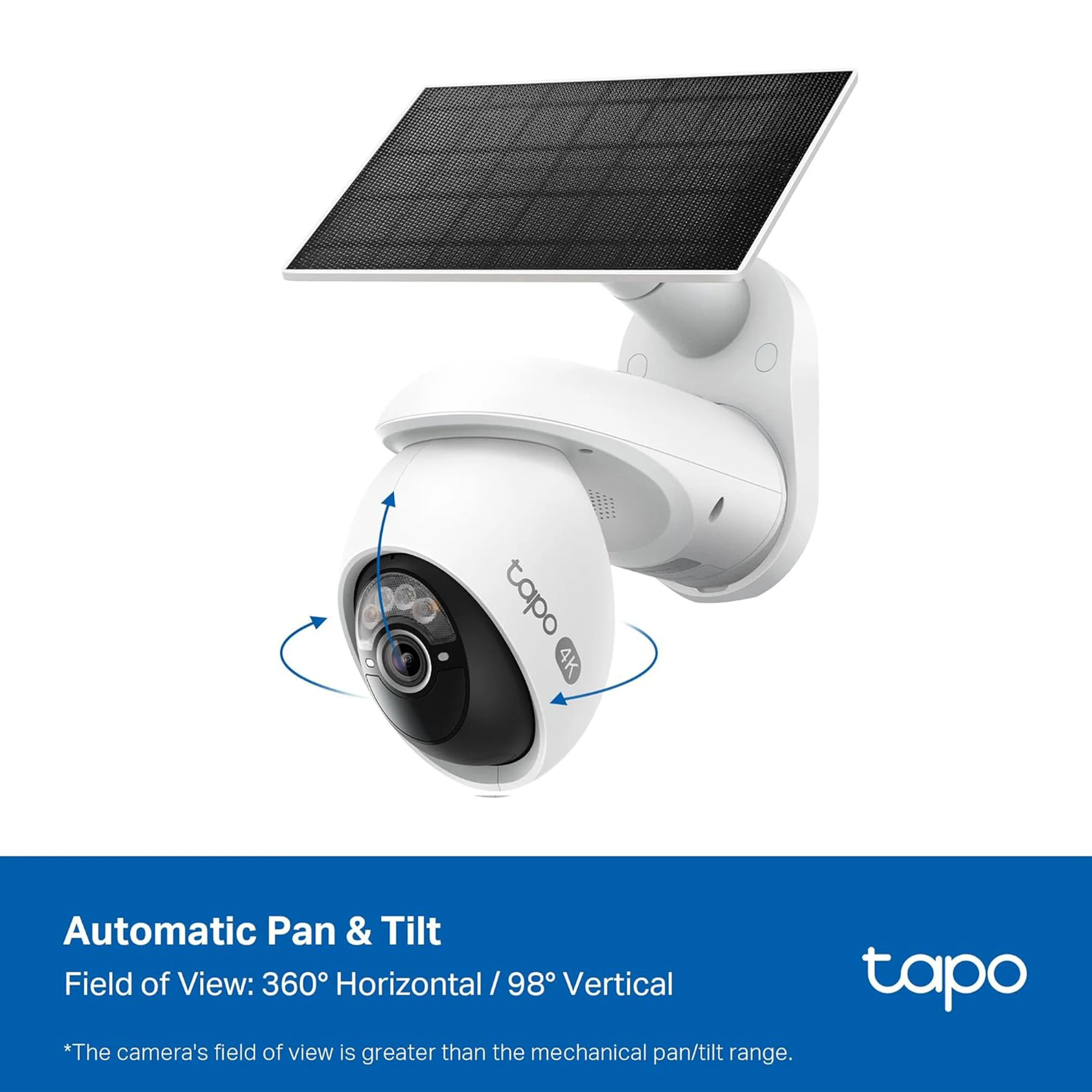 VistaCam 360 4K outdoor security camera with solar panel - product image 5