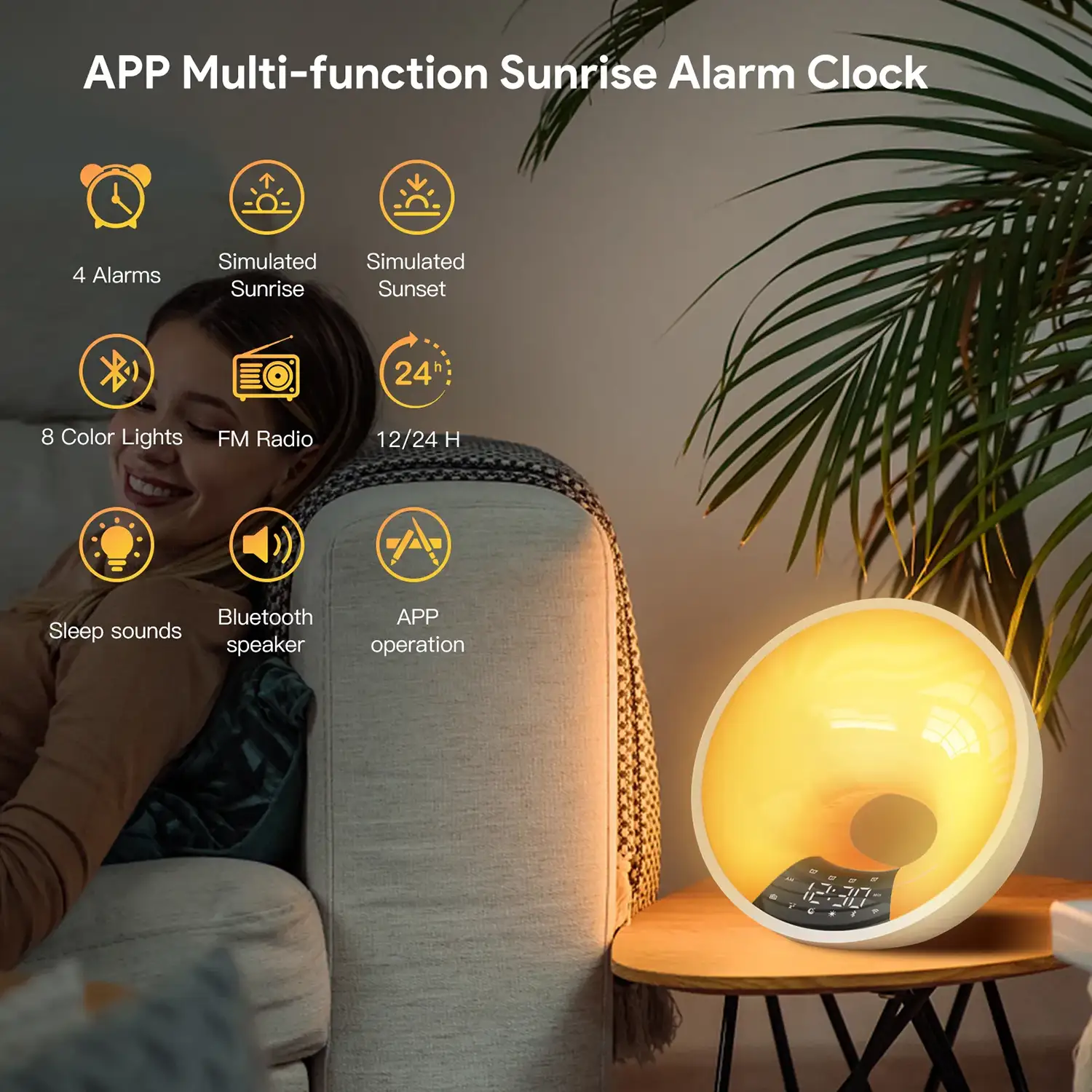 Smart Wake-Up Light with Alarm Clock