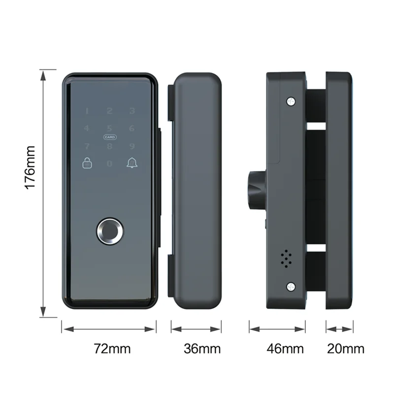 S11 Smart Glass Door Lock - Black