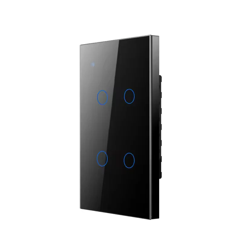 Tuya 4-Gang Smart Switch - No Neutral - Black