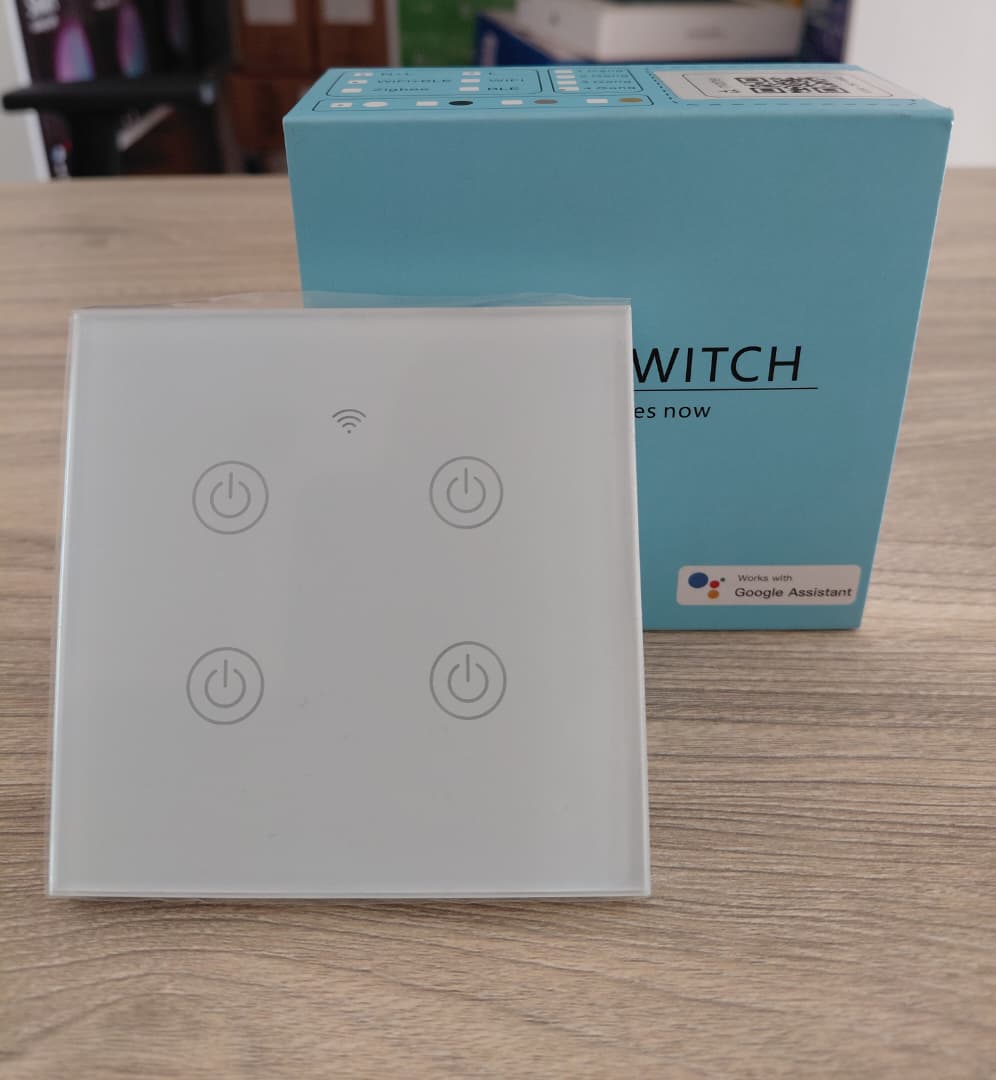 Tuya/Matter 4-Gang Smart Switch - No Neutral - White