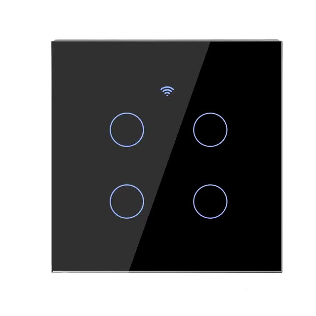 Tuya 4-Gang Smart Switch - No Neutral - Black