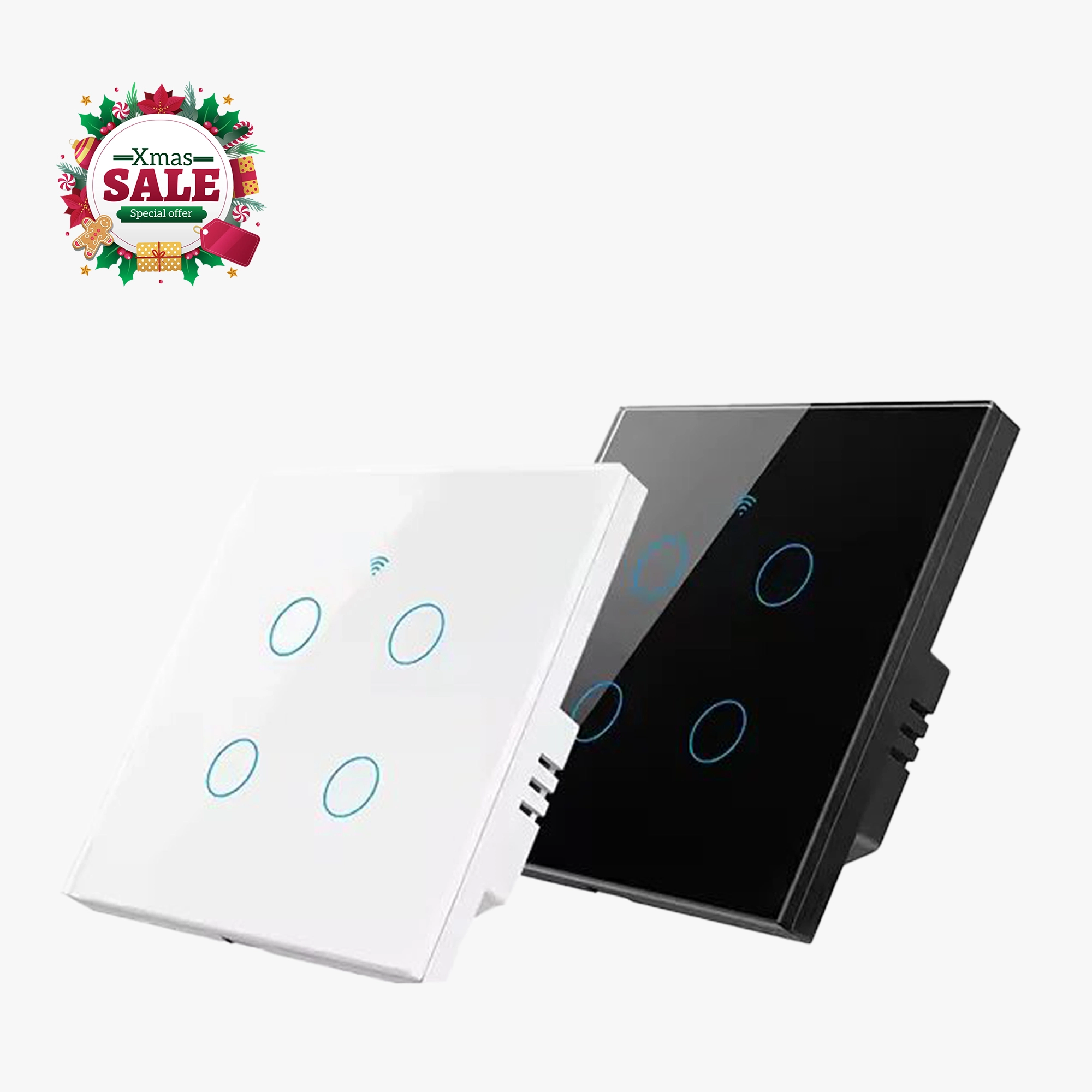 4-Gang Tuya Control Wifi Smart Switch, No Neutral