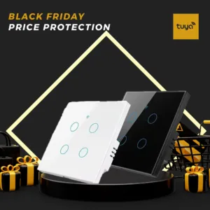 4-Gang Tuya Control Wifi Smart Switch, No Neutral