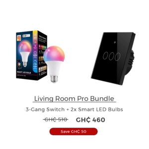 Living Room Pro Bundle (3-Gang Switch + 2x Smart LED Bulbs)